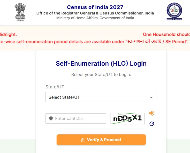 Census 2027 Online Form Process