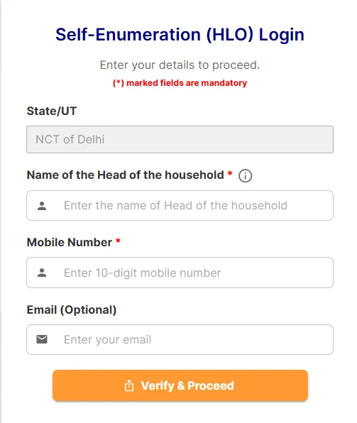 Census 2027 Online Form Process