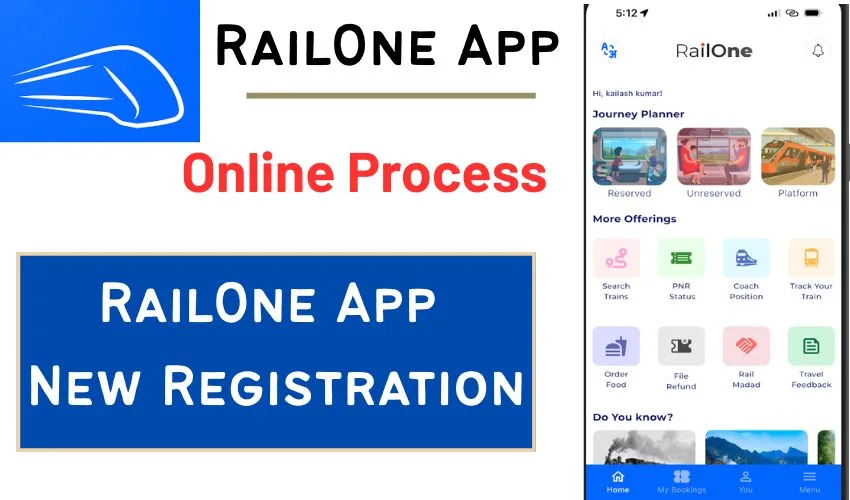 RailOne Application New Registration